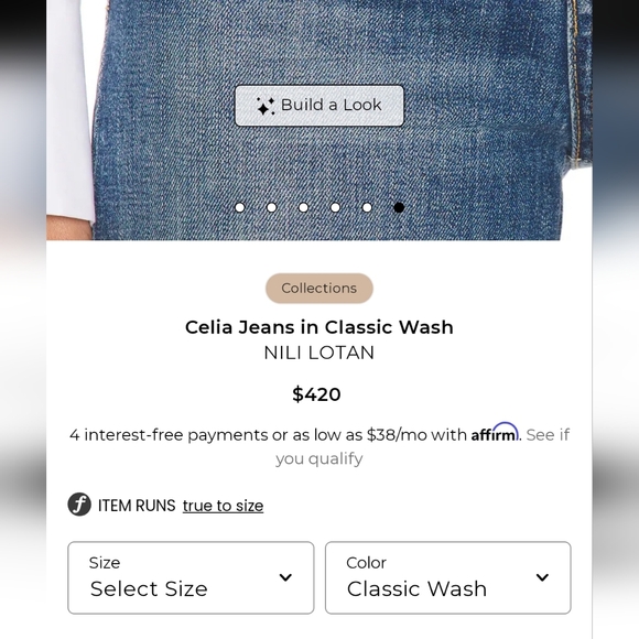 NILI LOTAN Celia Jeans in Classic Wash 29 - Picture 2 of 16